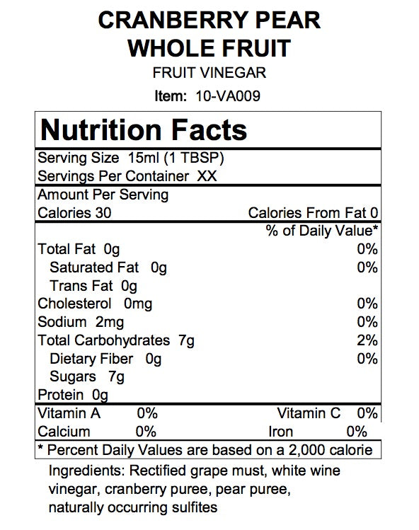 Cranberry Pear Fruit Vinegar
